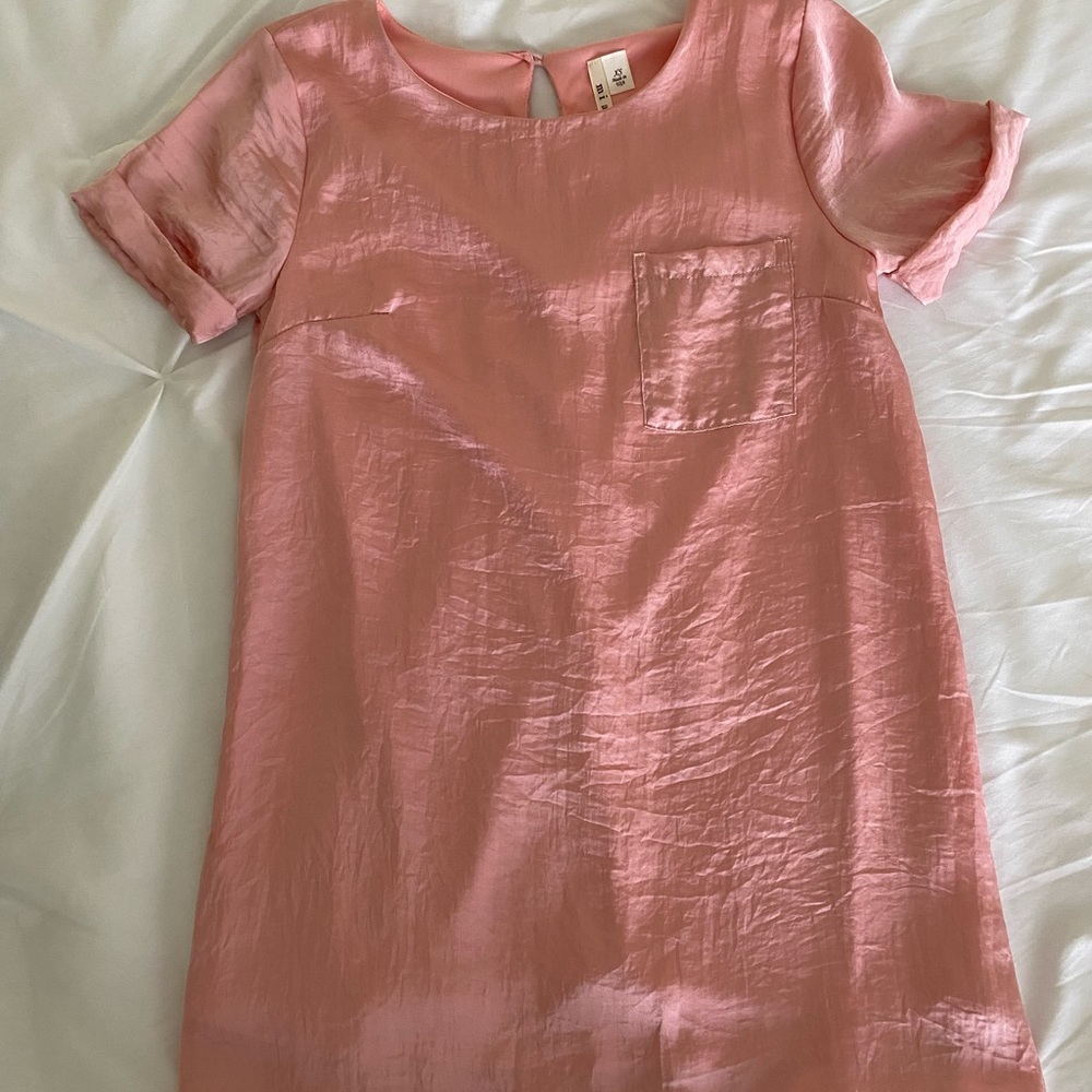 Francesca’s satin pink dress, size: xs